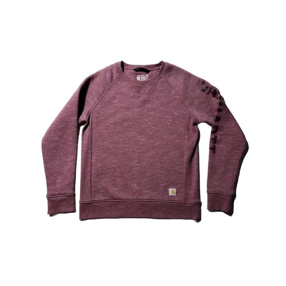 Carhartt Tops - Carhartt Women's Sweatshirt Pink Crewneck Relaxed Fit Graphic Sweatshirt S